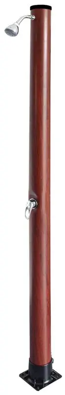 ar1020w-1 | PisciManía Tall wooden utility post with a small top light, mid-height valve handle, and a base mounting plate.