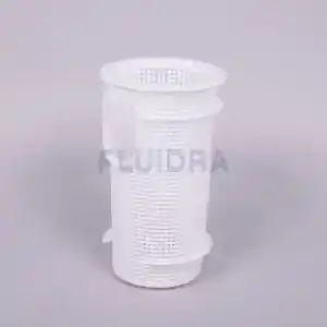 4405010105-1 | PisciManía White cylindrical plastic filter cartridge with perforated mesh and side grips, standing on a light gray surface (likely a pool/spa filter component).