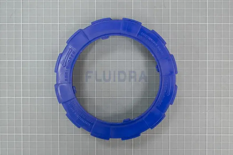 clorador-salino-gre-swc-conectado-todo-en-uno-ph-5 | PisciManía Blue plastic circular ring with tabs on a light gray grid background.