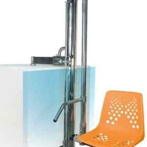 Elevador hidráulico móvil para piscina con anclaje empotrado (150 kg)